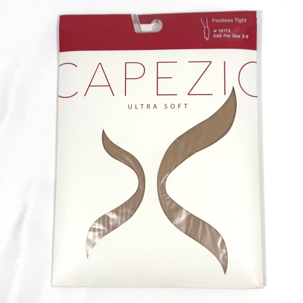 Capezio Footless Tight Girls Size 2-6 Caramel Ultra Soft Dance Hosiery 1917X